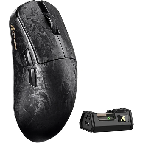 Беспроводная игровая мышь ATTACK SHARK R11 ULTRA, 49 г, карбоновое волокно, 8000 Гц, 42000 точек на дюйм, 20000 футов в секунду, PAW3950MAX, чип Nordic 52840