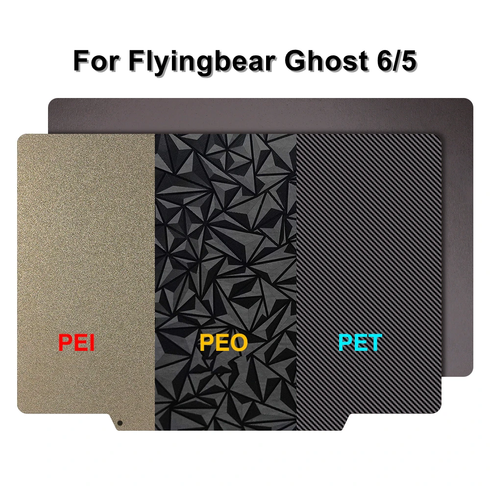 Для Flyingbear Ghost 6 5, обновленная сборная пластина PEO PET PEI, двухсторонняя платформа для 3D печати для летающего медведя Ghost6 Ghost5