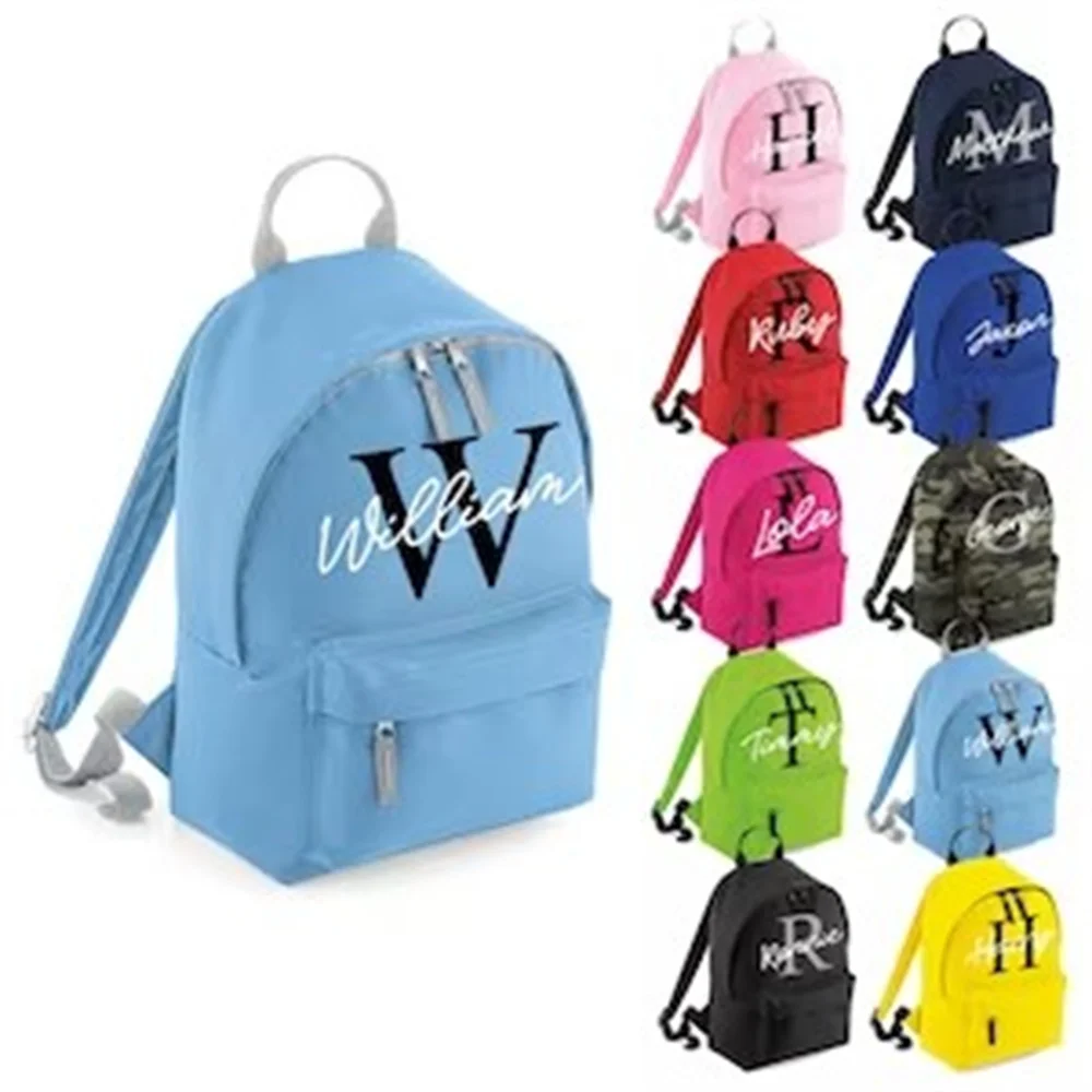 

Personalised Name Initial Backpack with ANY NAME- Girls Boys Kids Children Pre School School rucksack Back To School Bag Backpac