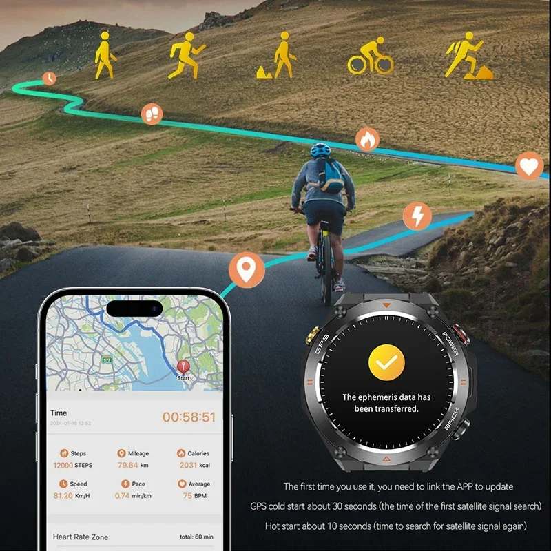 Смарт-часы с GPS компасом фонариком водонепроницаемые цвет в ассортименте
