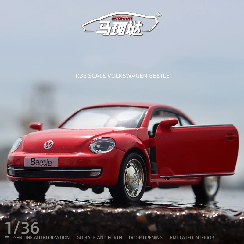 

Makeda 1:36 Scale Volkswagen New Beetle Black Alloy Model Car Toy Diecast Metal Miniature Vehicle Toy Collectible for Kid Gift