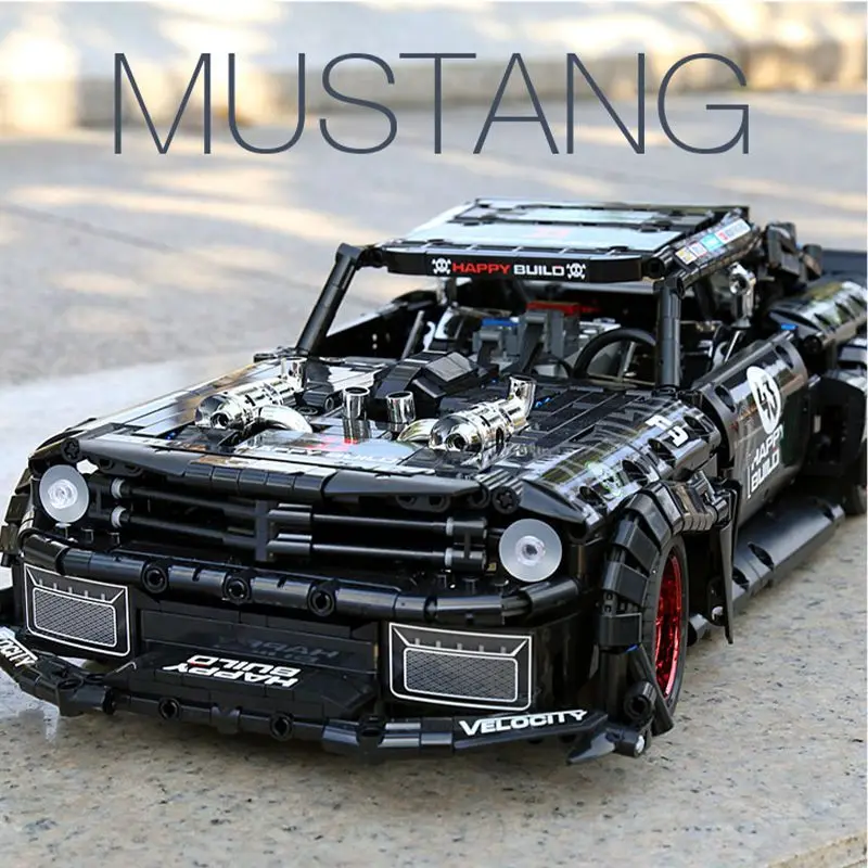 

1639PCS High-Tech City Mustang Sport Car Building Blocks Fast and Furious 10 Vehicle MOC Assemble Bricks Boy Toys Birthday Gifts