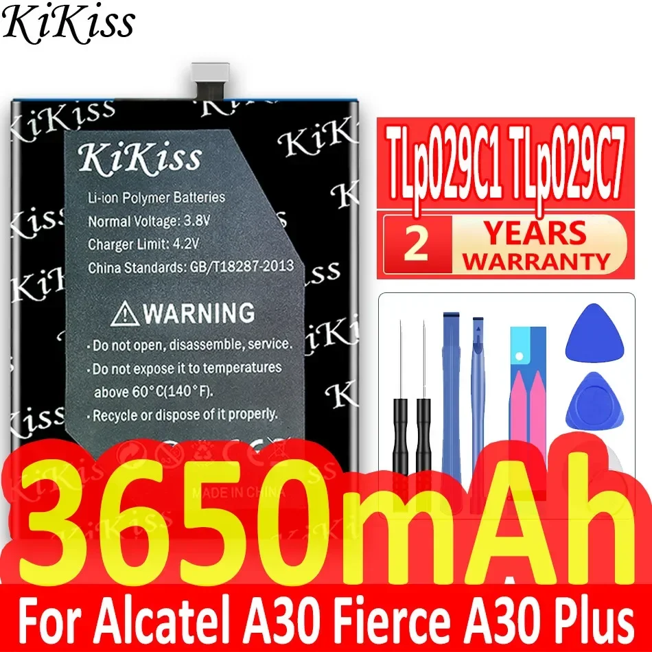 Новый аккумулятор KiKiss 3650 мАч TLp029C7 для мобильного телефона Alcatel 3C/для 3V A30 Fierce Plus