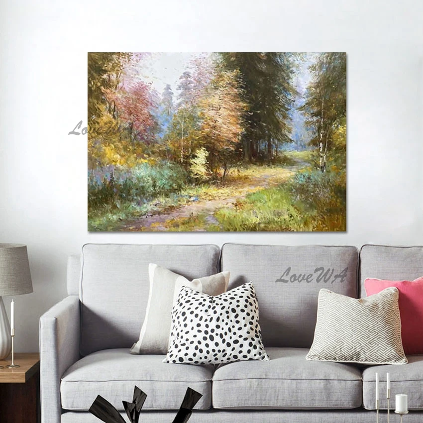 

Woodland Modern Abstract Acrylic Painting Art Wall Canvas Roll Frameless 3d Beautiful Picture Scenery Replica Famous Paintings