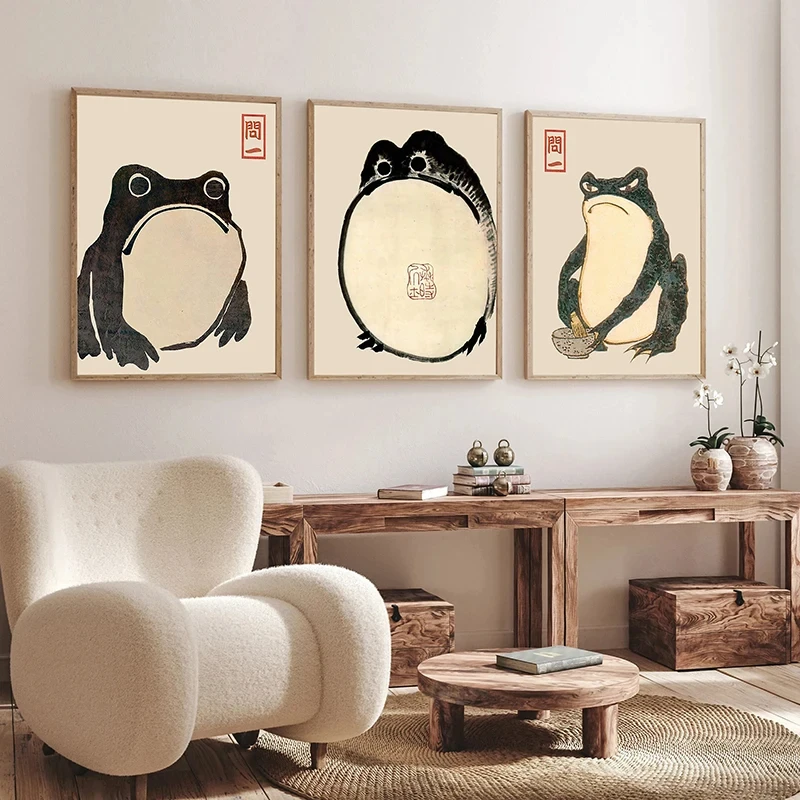 Японские наборы постеров с лягушкой печать на холсте настенное искусство