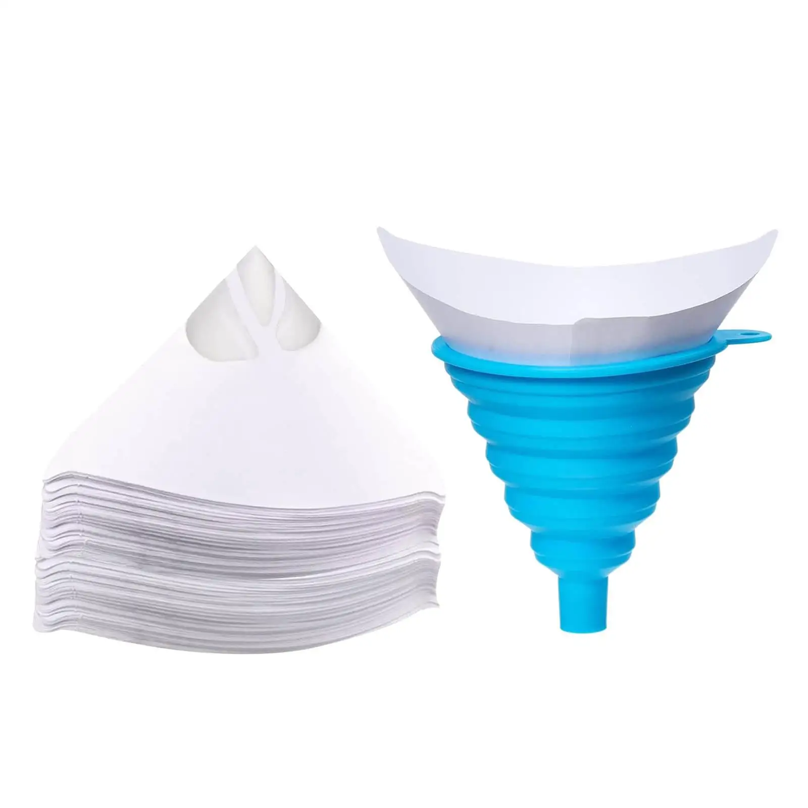 

200x 150 Paint Cone Paint Strainers and 1x Silicone Folding Funnel for Crafts