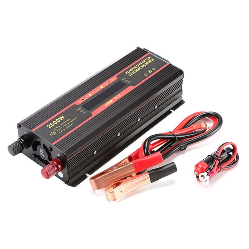 

1500W/2000W/2600W Inverter Car Transformer Power Inverter Convert EU Socket Modified Sine Wave LCD Display Solar inverters