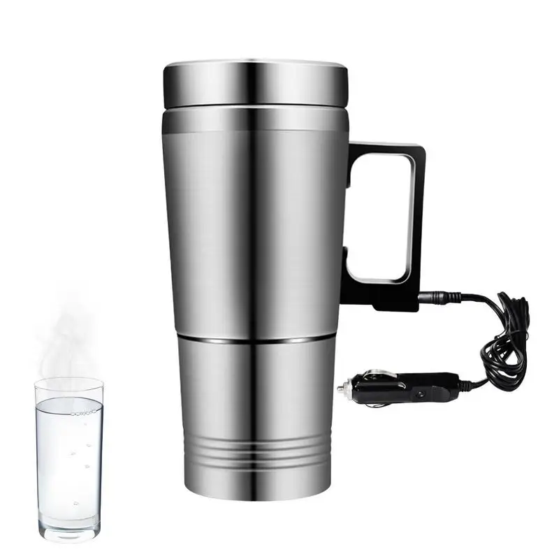 

12V 24V Portable Car Heating Cup 300ml Stainless Steel Car Water Warmer Bottle Thermos Cup Car Kettle