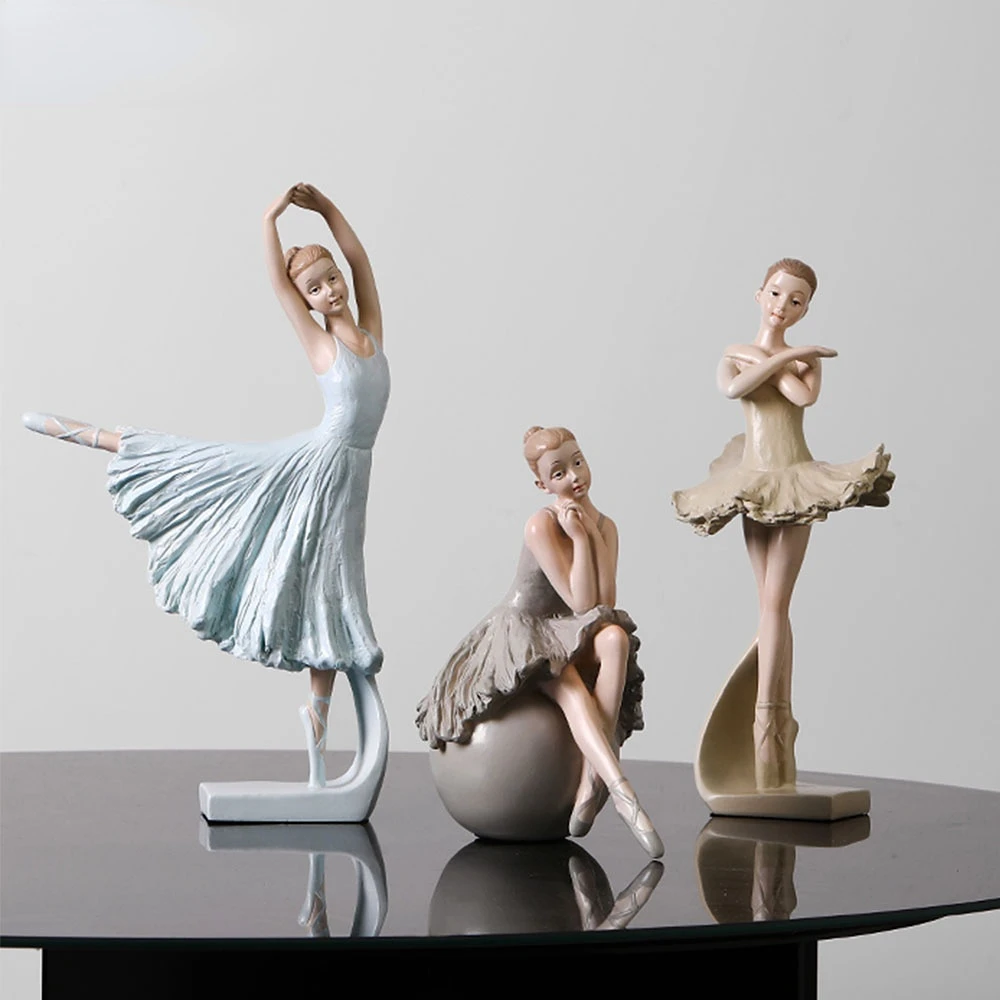 

Nordic Style Ballet Girl Statues Creative Home Decor Resin Ballet Figurines For Home Living Room Decoration Gift For Girlfriend