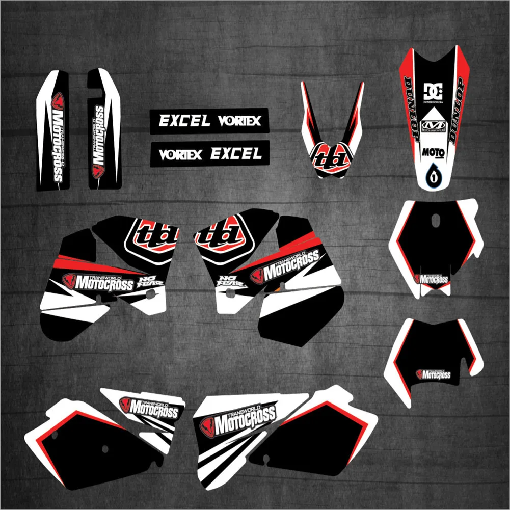 Полный комплект графических наклеек EXC 2007-2005 наборы Delcas для KTM XCW 2005 2006 2007 XC XCF XCFW MXC