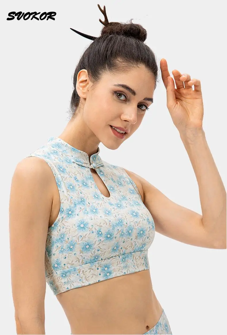 

Античный бюстгальтер для йоги SVOKOR, спортивный жилет без одежды, цельный бюстгальтер для груди и фитнеса, женское нижнее белье в китайском ст...