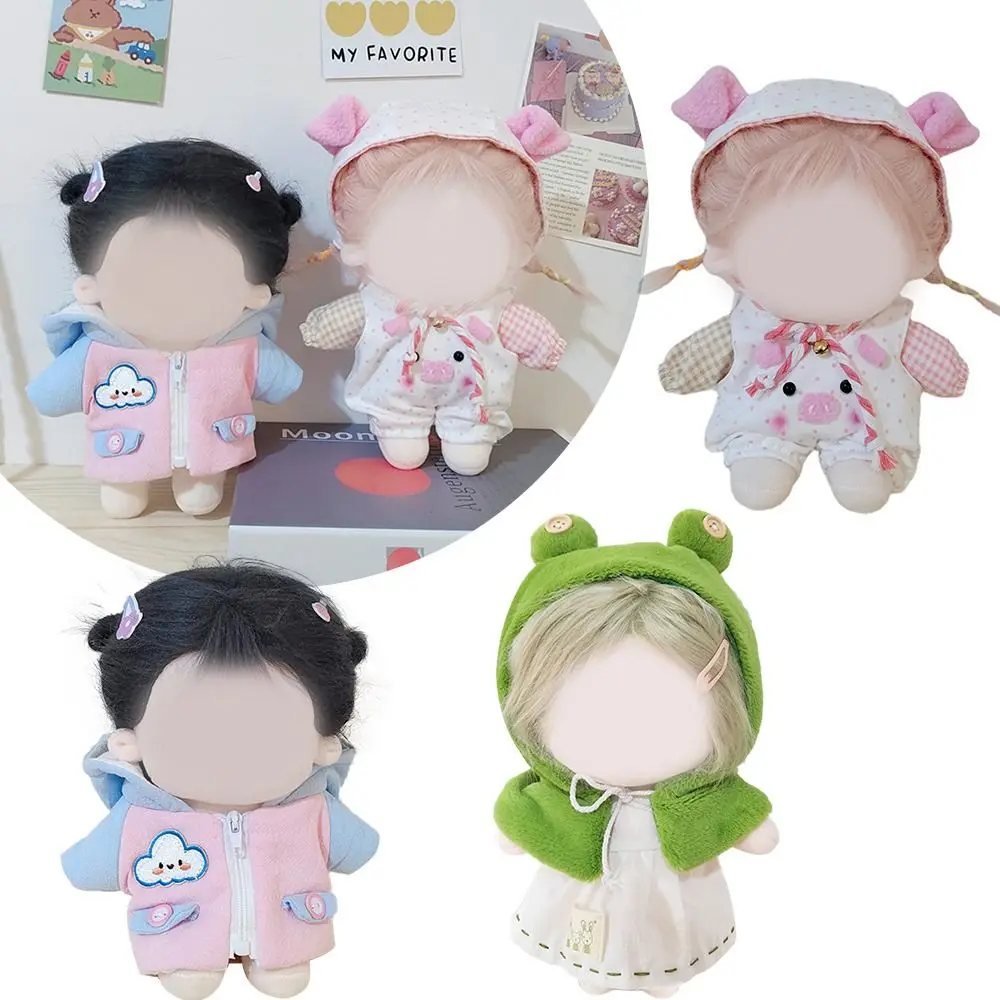 

Accessories Playing House Changing Dressing Game Cartoon Piggy Suit 20CM Doll Clothes Stuffed Idol Dolls Frog Shawl