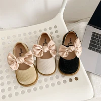toddler girls princess shoes 2022 spring new baby leather shoes korean version large bow pu leather shoes soft soled non slip
