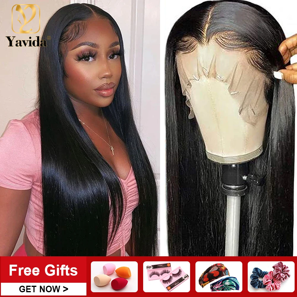 

Human Hair Wigs Sraight T-part Lace Wigs 4x4 13x1 Straight Wig Remy Hair with Baby Hair Natural Color Wigs