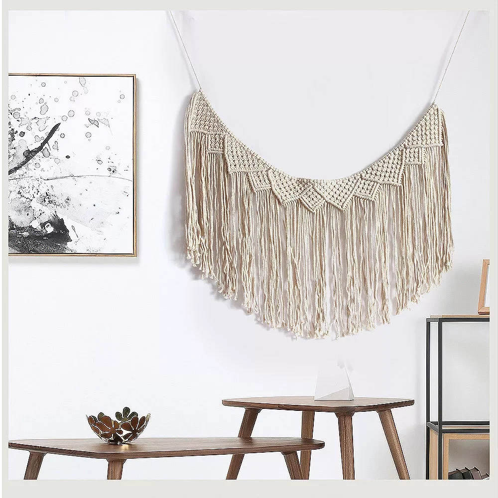 

Wall Decor big Handmade Cotton rope macram tassel woven tapestry curtain Wall hanging living room Home party Decoration