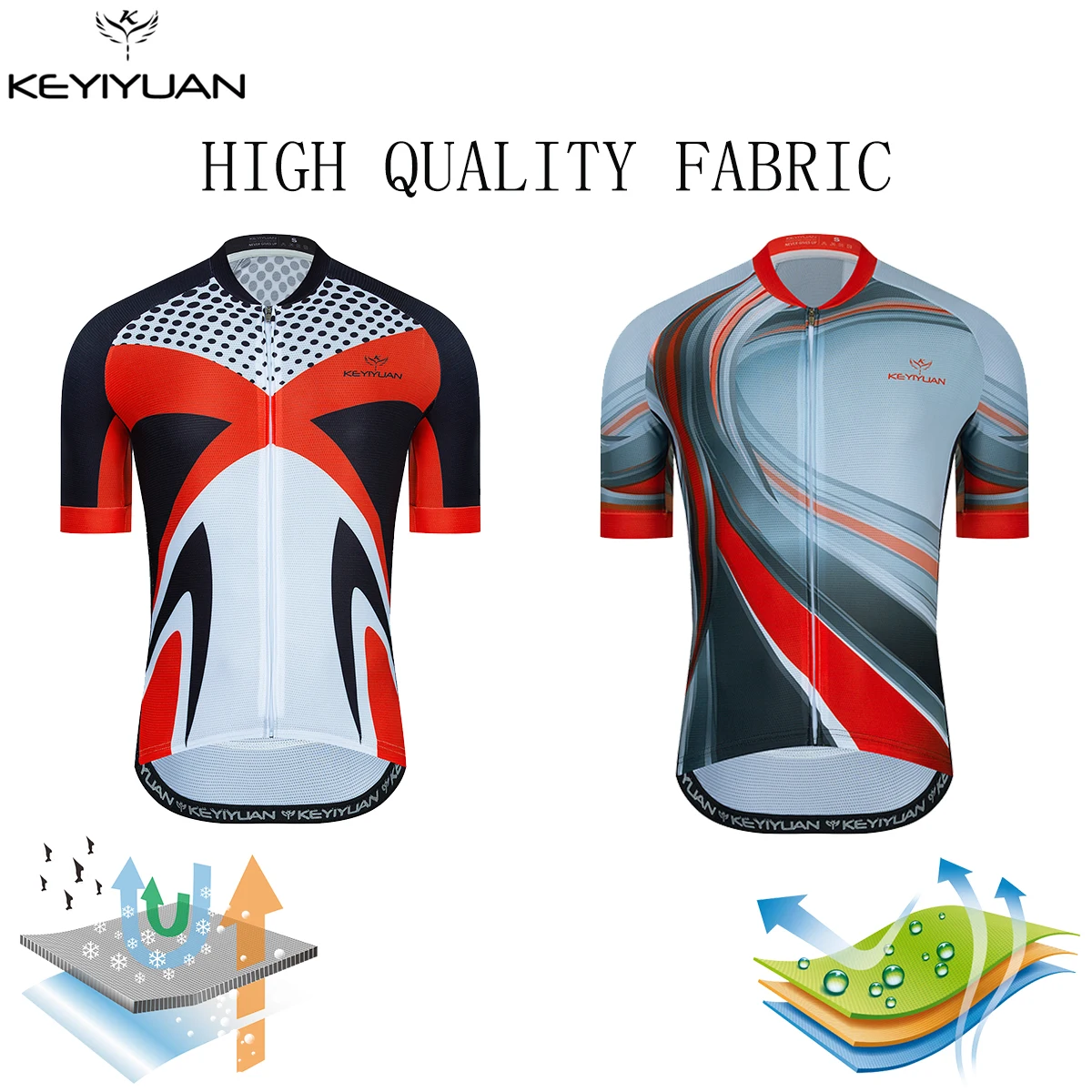

KEYIYUAN Pro Team Summer Funny Cycling Jersey Mountain Bike Clothing MTB Shirt Men Short Sleeve Bicycle Tops Camisas Ciclista