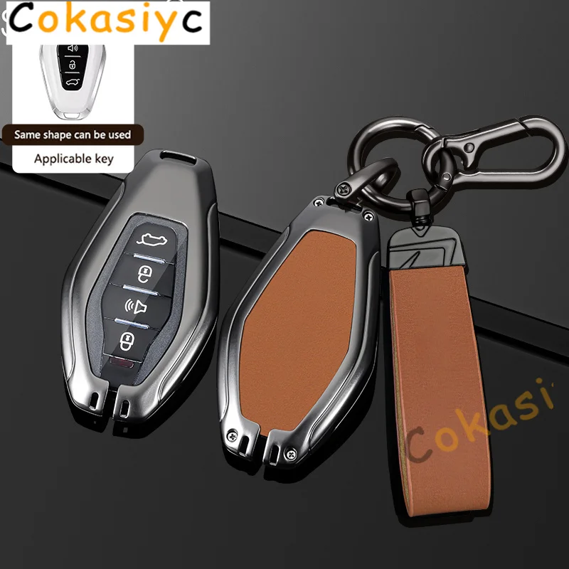 Кожаный чехол для автомобильных ключей из цинкового сплава чехол-держатель Chery