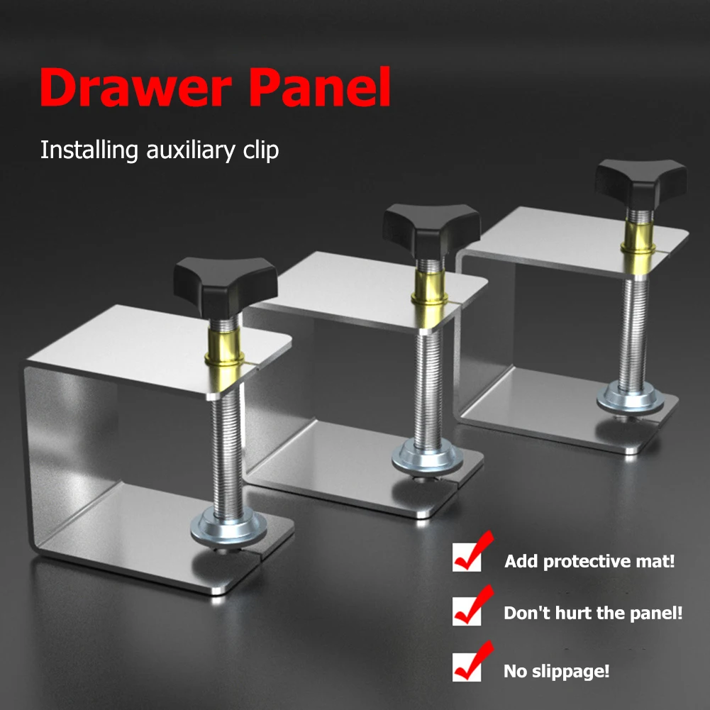 

Drawer Front Installation Clamp Auxiliary Installation Drawer Fixing Clamp Stainless Steel Home Improvement Woodworking Tool
