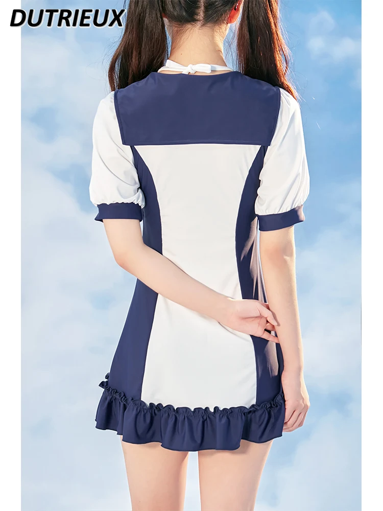 Белый раздельный купальник Милый консервативный летний для студентов костюм