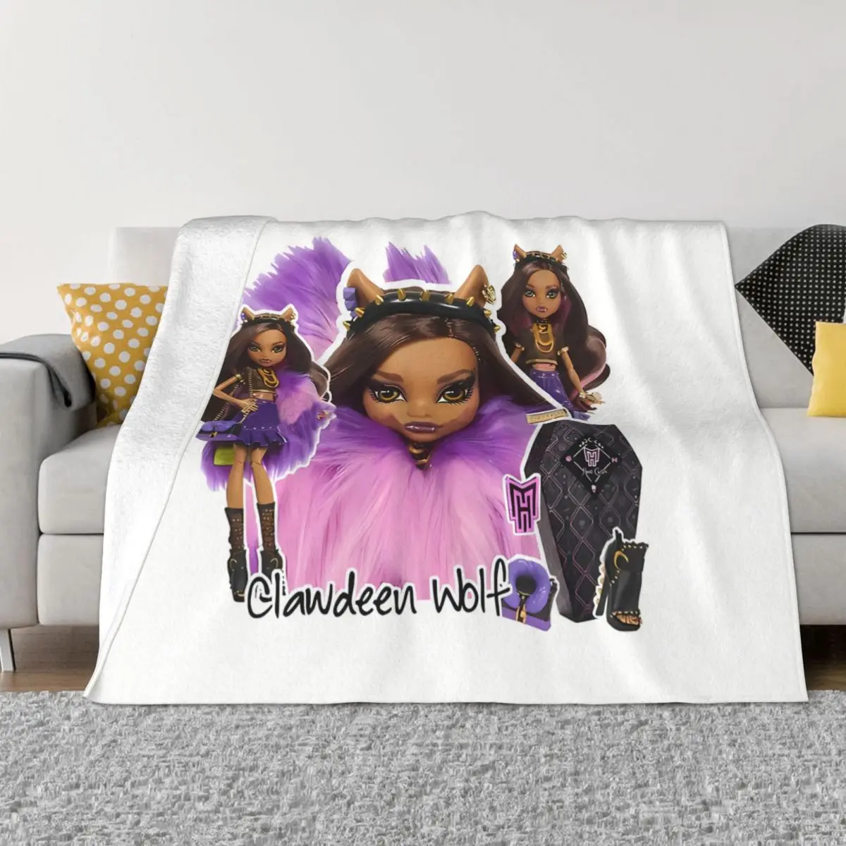 Monster High Draculaura Doll Blankets Clawdeen Wolf Haunt Coral Fleece Plush Decoration Bedroom Bedding Couch Bedspread