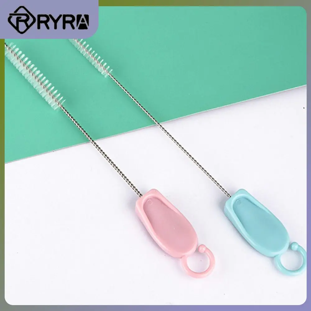 

Stainless Steel Suction Tube Cup Brush Set Corrosion Resistance Modern Minimalist Cleaning Brush Delicate Bristles Easy To Clea