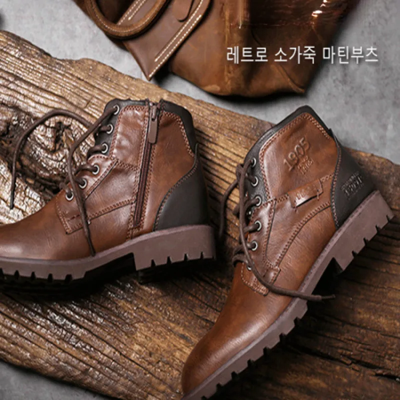 

Men's Leather Boots Retro Design Boots walk boots