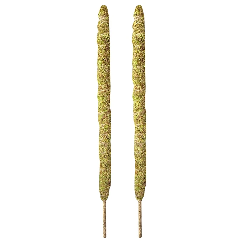 

2 Pack 24 Inch Real Moss Pole For Monstera Bendable Plant Stakes, Sphagnum Handmade Slim Forest Moss Stick,Potted Plants