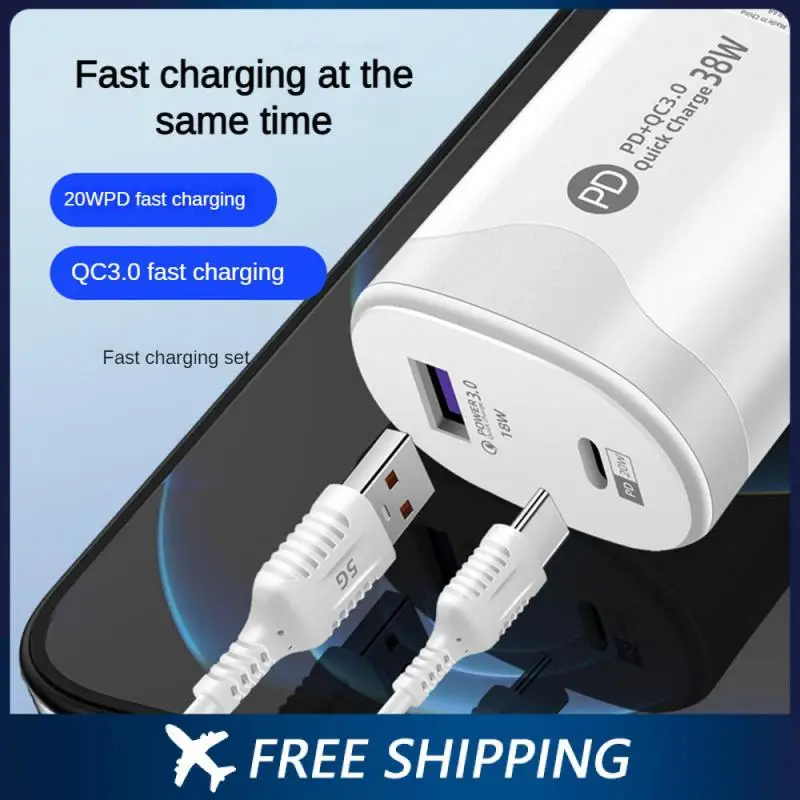 38W Type-c Fast Charging Head Android Dual C Data Line PD 20W Smart Phone Direct Charging Unimpeded Charging For Xiaomi