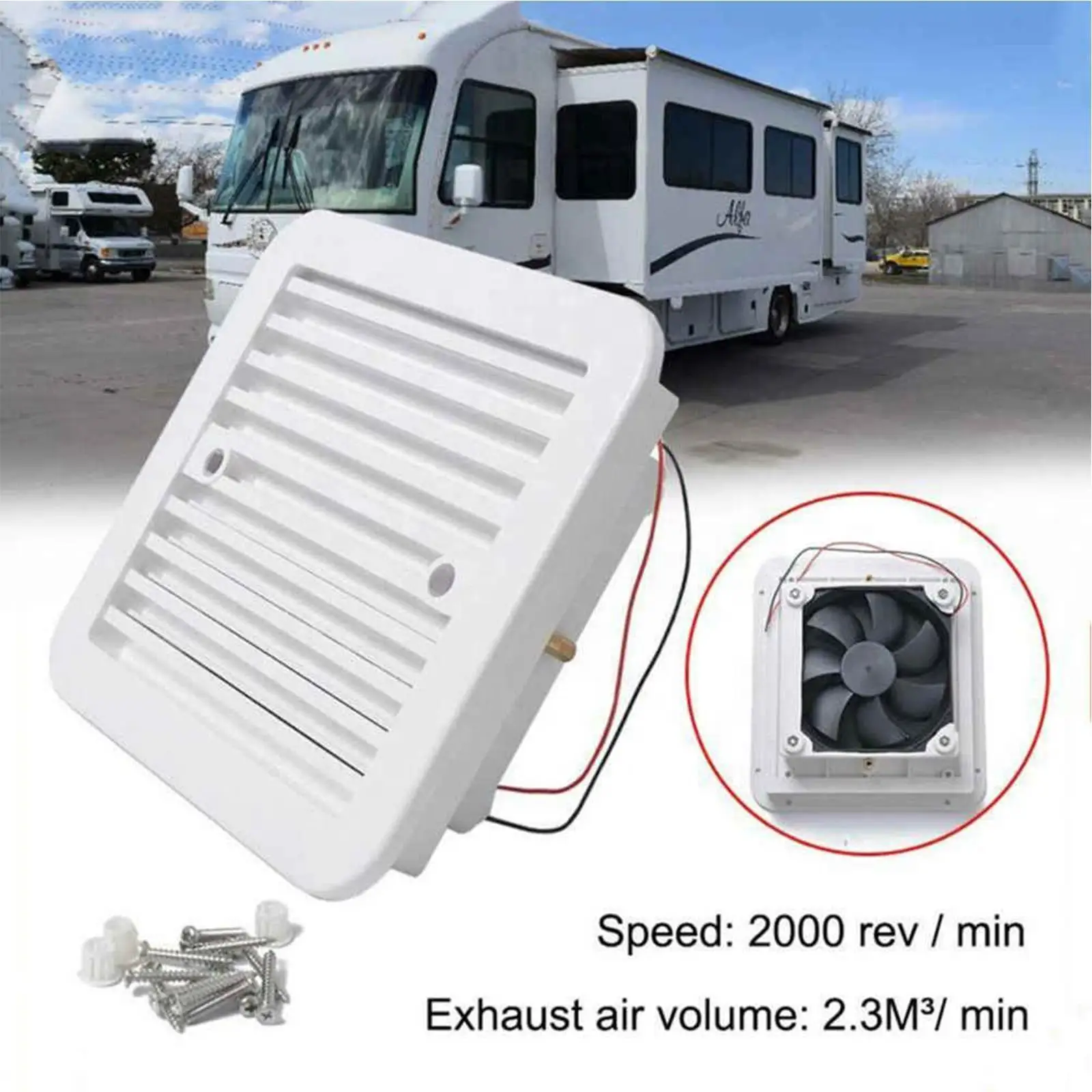 

RV Modification Accessories Car White Side Air Outlet Dust-proof Fan Ventilation One-way Parts RV Auto V3V7