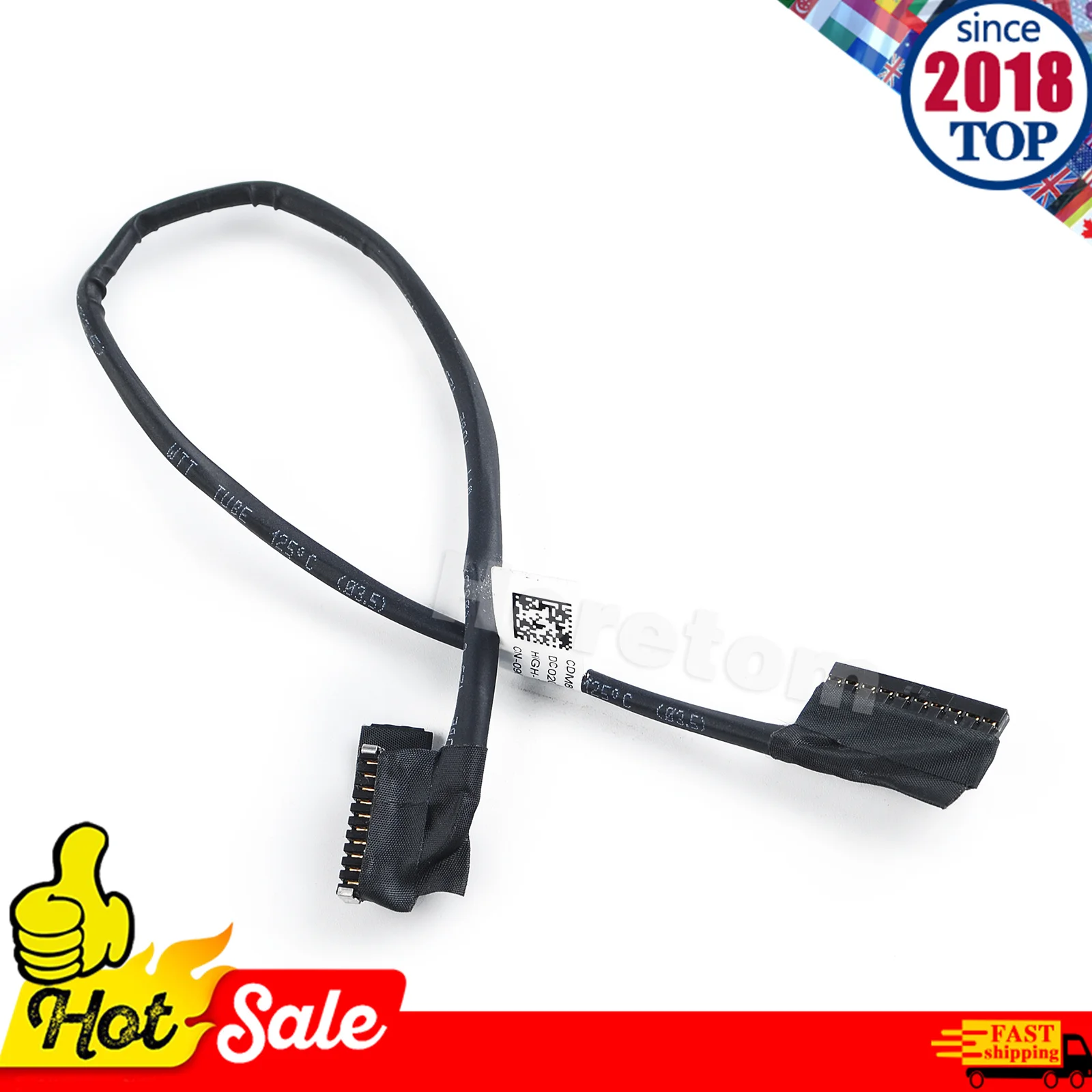 

Laptop Battery Cable Connector 968CF For Dell Latitude 5580 5590 5591 Precision 3520 3530 DC02002NW00 Replacement 0968CF