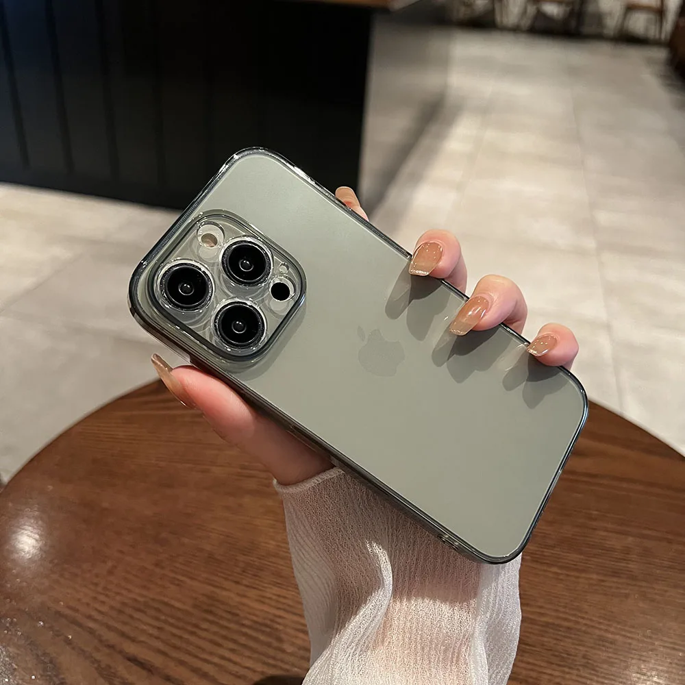 Роскошный прозрачный черный силиконовый мягкий чехол для iPhone 16 15 14 13 12 11 Pro XS Max X XR