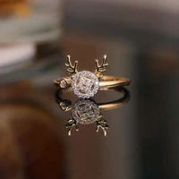 2022 new trendy korean fashion spinning elk rings for women luxury glamour pav%c3%a9 zircon wedding party gift jewelry accessories