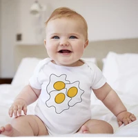 baby onesie eggs kawaii pattern white clothes outdoor style newborn 0 12 romper short sleeve exquisite graphic hot sell jumpsuit
