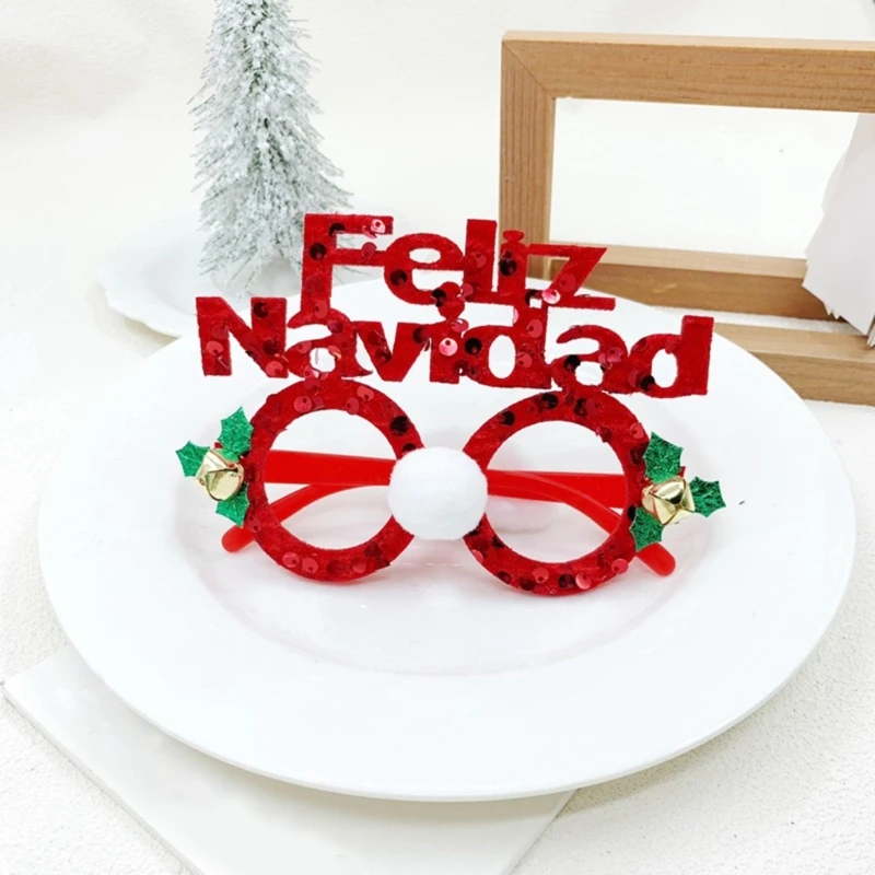 2025 Рождественские очки блестящие с блестками для празднования Нового года