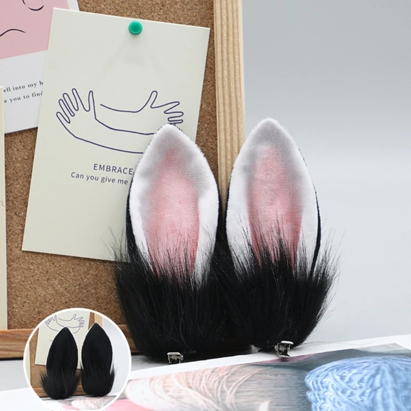 Q0KE заколки для волос девочек милые с заячьими ушками стереошпилька готический