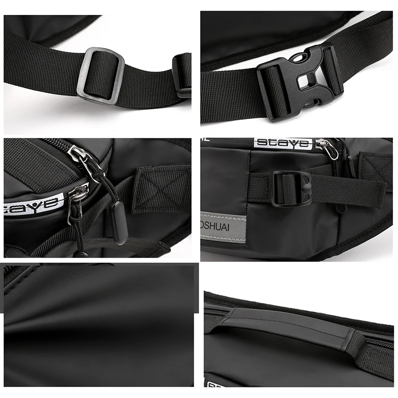 Brilljoy Men Travel Belt Bag Unisex Fashion Reflective Run Fanny Pack Cell Phone Storage Shoulder Outdoor Anti-Theft Waist Bags
