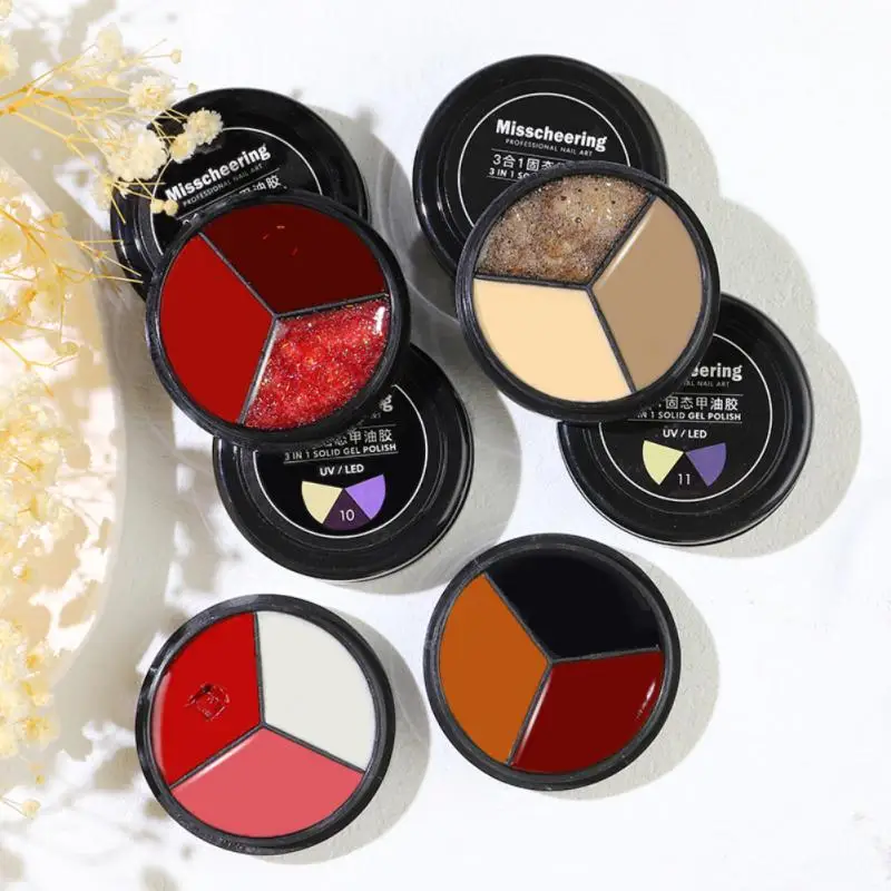 3 в 1 твердый гель для ногтей японский наполняющий крем окрашенный отмачиваемый