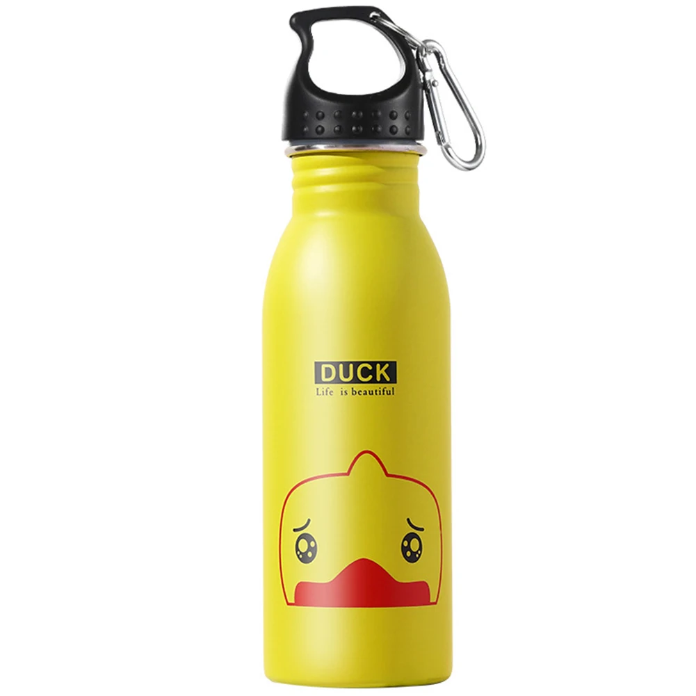 

500ml Portable Animal Pattern Cute Cartoon Kids Insulated Kettle Straw Outdoor Sports Water Bottle Stainless Steel With Buckle