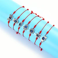 turkish blue evil eye bracelets for women men adjustable braided red rope lucky bracelet friendship couple jewelry gift pulseras