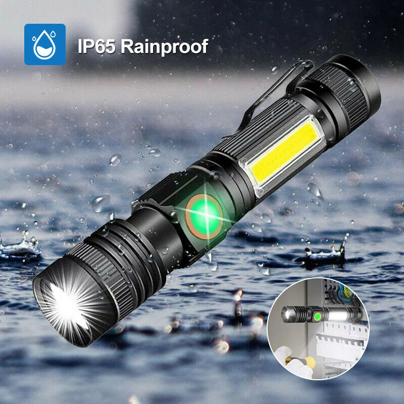 

High Power LED Flashlights USB Rechargeabl Light Mini Portable Magnetic T6 Zoom Tactical Flashlight Riding Camping Torch Light