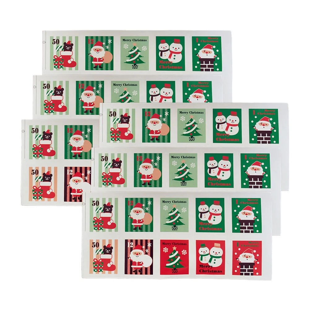 

Christmas Stickers Stickerxmas Gift Party Envelope Merry Sealing Baking Games Snowman Kids Activities Crafts Bulk Tag