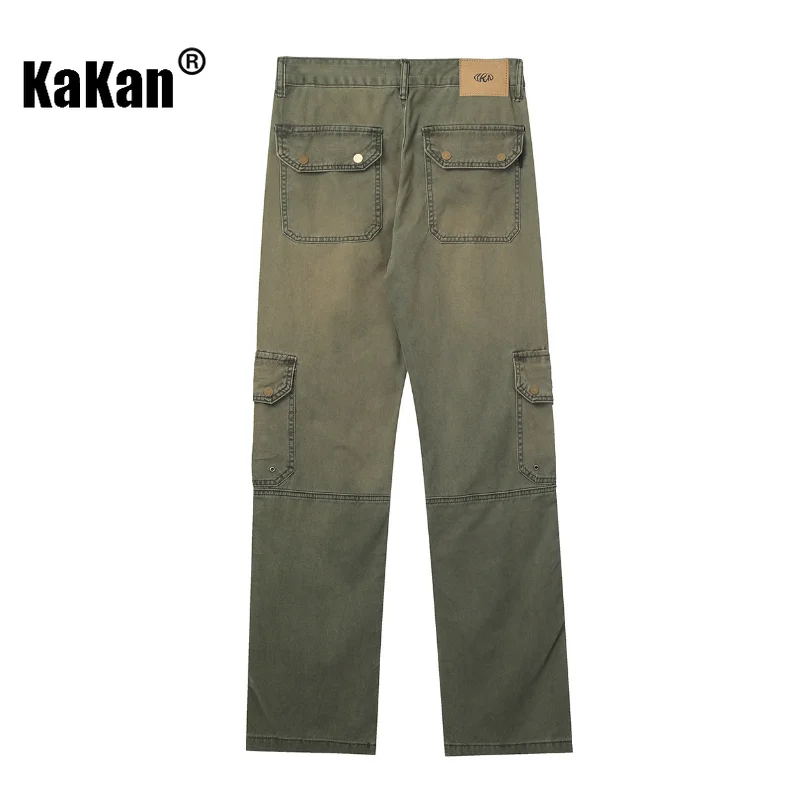 Kakan - European and American Street Teenagers Daily Casual Multi Pocket Jeans for Men, Micro Elastic Long Jeans K41-5169