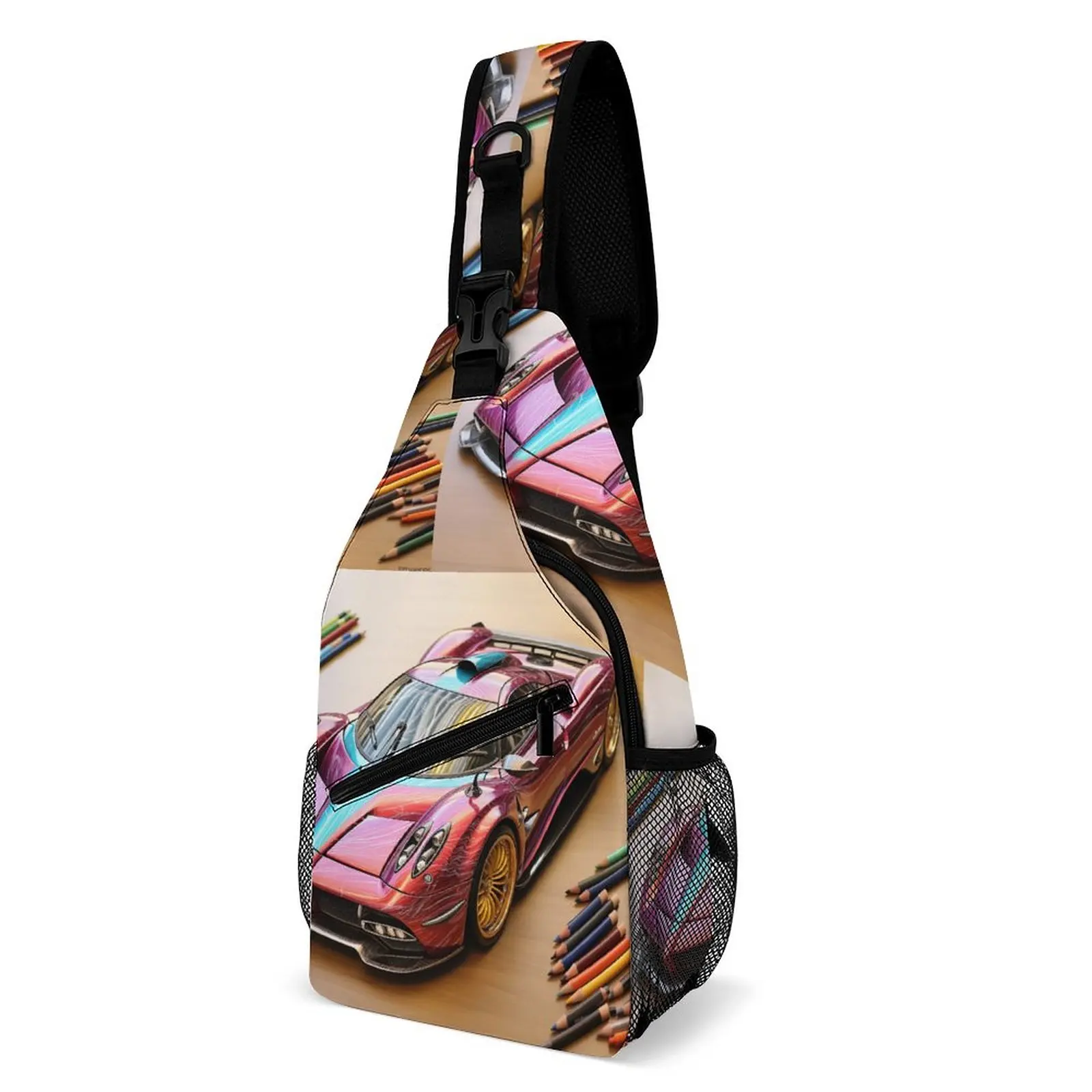 

Speed Sports Car Shoulder Bags Pencil Art Cartoon Motorcycle Chest Bag Men Travel Design Sling Bag Novelty Phone Crossbody Bags