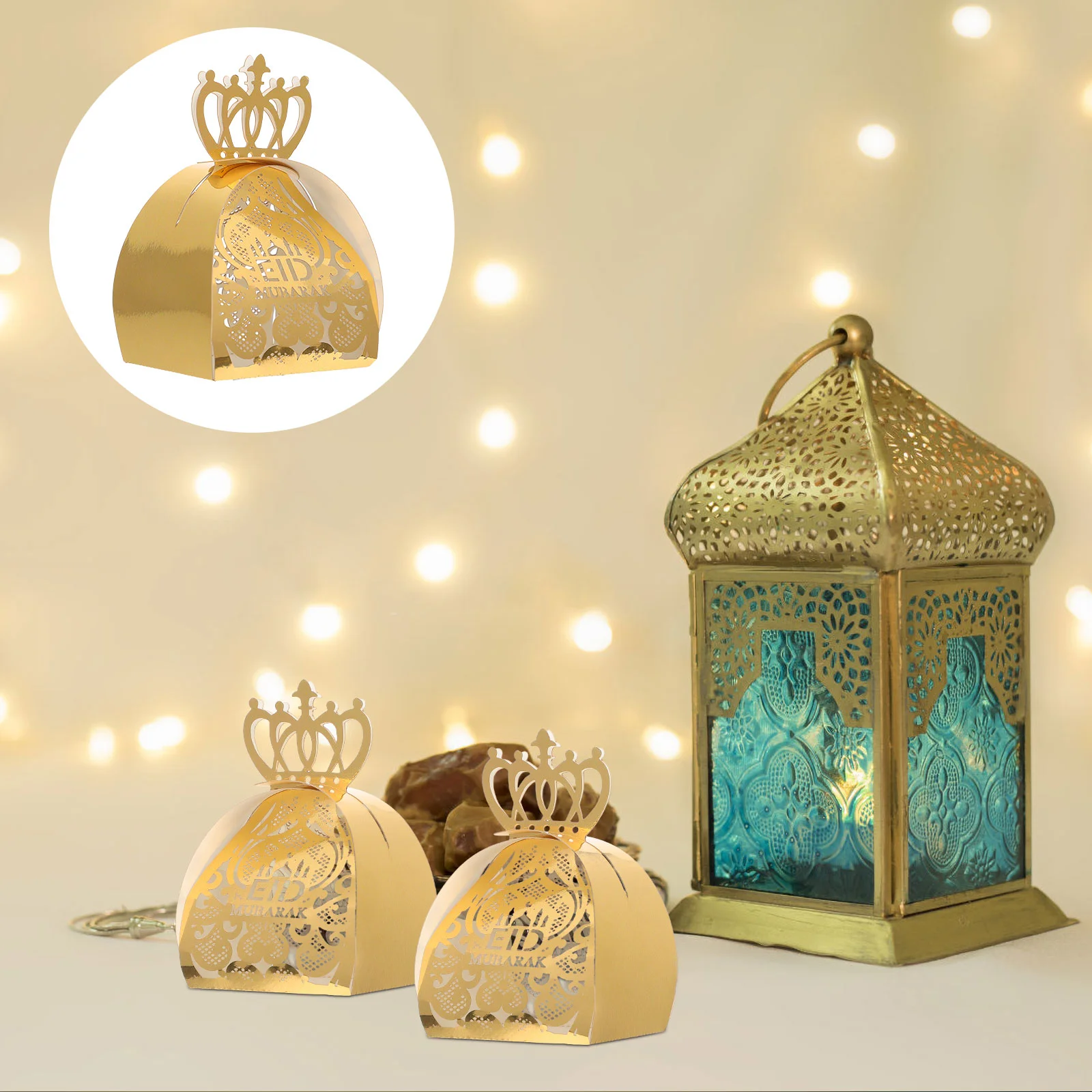 

50pcs Chic Decorative Eid Mubarak Themed Design Candy Gift Package Boxes