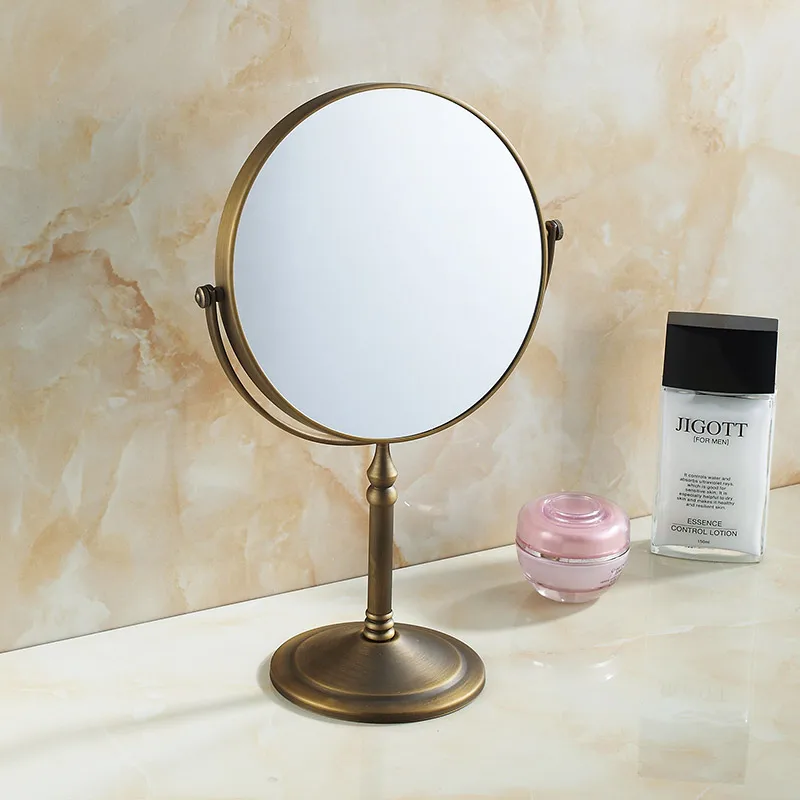 

Magnifying Extendable Mirror, Bathroom Folding Vanity Antique Mirrors, Makeup Mounted Double-Sided 1X/3X, Round Wall Brass Arm,