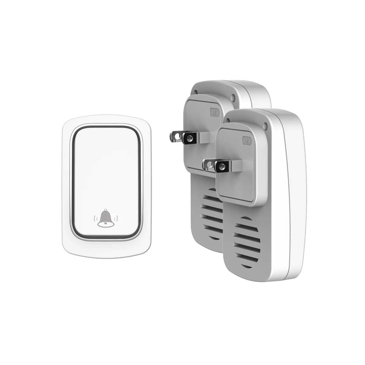 

Wireless Doorbell No Battery Required Waterproof Self-Powered Door Bell Sets Home Outdoor Kinetic Ring US Plug C