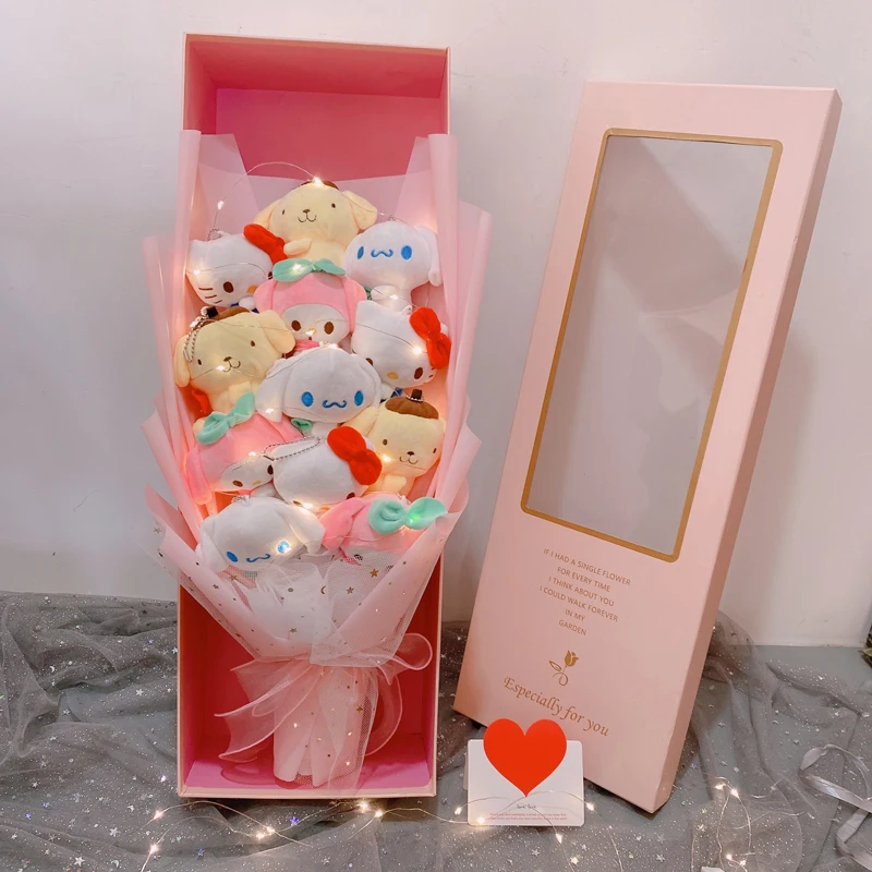 Kawaii Sanrio Hello Kitty plush toy My Melody Cinnamoroll Wedding Favor Birthday Hello Kitty doll Bouquet Valentines Plush Gift