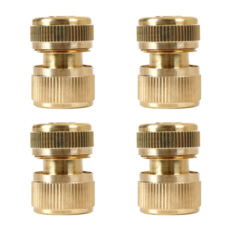 

Heavy Duty Brass Garden Hose Fittings Quick Hose Connection 2 Female + 2 Male Dropship