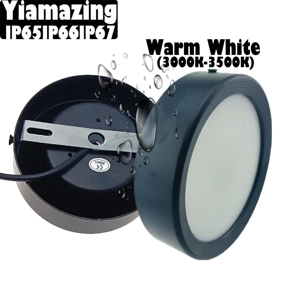 Черный 3000K IP65 IP66 220 В ультратонкий светодиодный потолочный светильник уличный