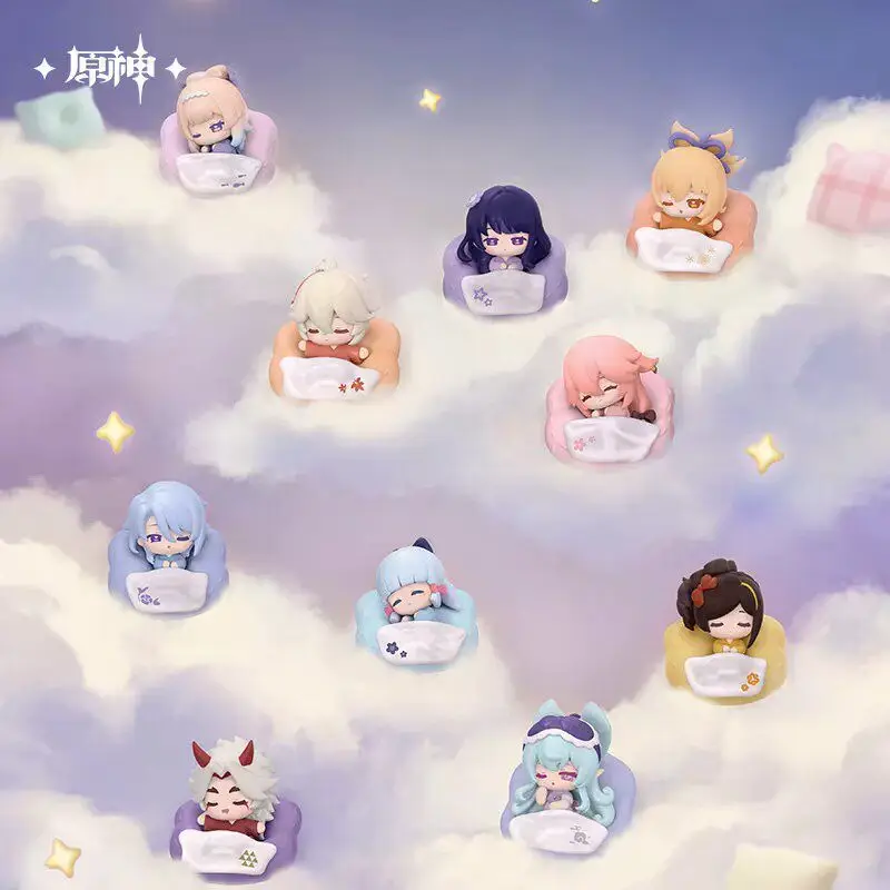 Фото Официальный магнит на холодильник Genshin Impact Cloud Pillow Dream Series Chibi, коллекционная аниме-фигурка, игрушка-магнит, подарок для девочки №3